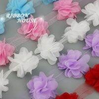 ；‘。、’ (60Pieces/Lot) 50Mm Petal Chiffon Lace Fabric Weing Decoration Love Gift Rions Crafts Handmade DIY Flower Laces