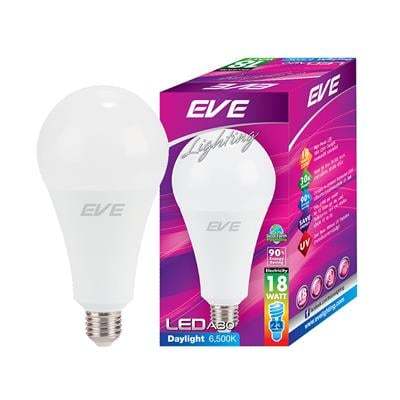 "Buy now"หลอดไฟ LED 18 วัตต์ Daylight EVE LIGHTING รุ่น A80 E27*แท้100%*