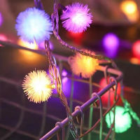 Led Hair Ball Lantern Dandelion n Ball Christmas Decoration Snow Pompom Winter Decoration Battery Light String