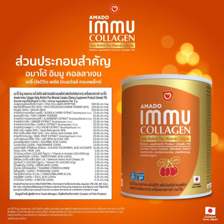 5-กระป๋อง-amado-immu-collagen-multivit-plus-mineral-อมาโด้-อิมมู-คอลลาเจน-100-g-กระป๋องส้ม