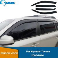 คิ้วกระจกรถรถยนต์สำหรับ Hyundai Tucson 2005 2006 2007 2008 2009 2010 2011 2012 2013 2014 4ชิ้นที่บังแดดหน้ารถยนต์ที่กันสภาพอากาศ