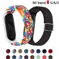 [HOT CHALIUIUILILXWE 607] สร้อยข้อมือสำหรับ Mi Band 6สายยืดหยุ่นปรับได้ไนล่อนถัก Miband4 Miband 5 Correa สายรัดข้อมือสำหรับ Xiaomi Mi Band 3 5 6 7สาย