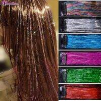 【CW】 Tinsel Hair Extensions Clip   Color Extension - Synthetic Aliexpress