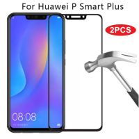 2PCS Tempered Glass for Huawei P smart Plus 2018 Safety Protective Glass for p smart 2018 Full Cover Screen Protector Film