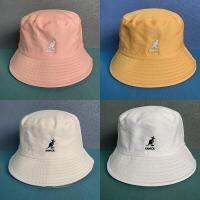 สีทึบ KANGOL หมวกทรงถังยอดนิยมแบบเกาหลีหมวกปานามาอุปกรณ์สำหรับสวมแบบนุ่มด้านเดียวสำหรับผู้หญิง