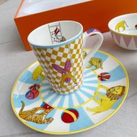 Childrens Dinner Plate Set, Circus Four-Piece Set Bone China  Factory Supply Gift Box Packaging