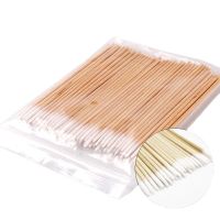 ✜┋ 500PC/lot Wood Cotton Buds Tips Disposable Micro Cotton Swabs Makeup Ears Cleaning Sticks Cosmetic Nails Eyelash Extension Tools