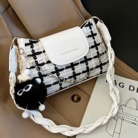 [COD] women 2022 early autumn new fashion simple shoulder bag casual plaid Messenger square