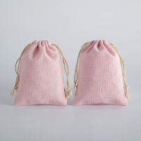 ขายส่งที่มีคุณภาพสูง drawstring ถุงผ้าฝ้ายผ้าฝ้ายสีชมพูกระเป๋า knickknack เครื่องประดับต่างหูแหวนสร้อยข้อมือแพคเกจการจัดเก็บกระเป๋า