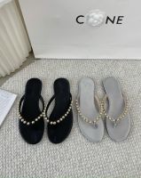 Gifts Fast Shipping 2023 Summer New Fashion Steel Pearl Flat Bottom People, Dragging Women Wearing Scooters, Slippers