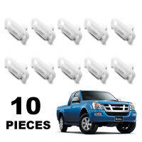 กิ๊บล็อกหน้ากาก พลาสติก ตัวล่าง 10 ตัว สีขาว สำหรับ Isuzu D-MAX Rodeo Denver ปี 2003-2009