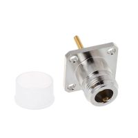 Brass N Female Jack Connector With 4 Hole Flange Mount Chassis RF Adapter Long Solder Pin Terminal-