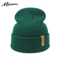 Dad Cap Crochet Autumn Winter Women Men Unisex Knitted Skuilles Beanies Caps Hats Solid Green Black White Balaclava Beanies Hat