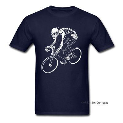 Costomized Biker T-Shirt Men Blue Tshirt Skull Skeleton Print Tops Plus Size Xxxl Tees Students Funny Streetwear Free Shipping