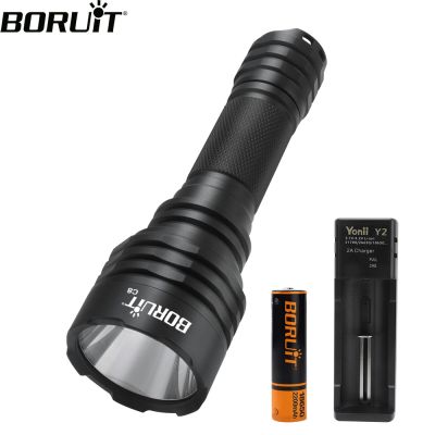 BORUiT C8 Wainlight NM1 LED Flashlight 1000M Lighting Distance Torch Spotlight by 18650 Battery Camping Hunting Lantern
