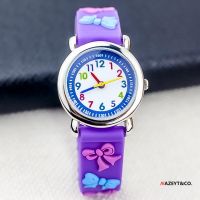 Little girl cute bow silicone watch Korean version clear digital childrens waterproof quartz