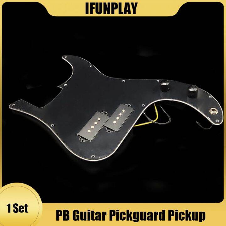 P Bass Prewired Loaded Pickguard Pickup For Precision Bass Guitar 3 Ply Pb Pickups Black Electri 5274