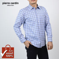 Pierre Cardin เสื้อเชิ้ตแขนยาว Basic Fit รุ่นมีกระเป๋า ผ้า Cotton 100% [SJJ0170-B3]