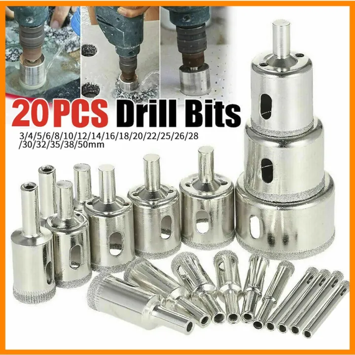 Diamond Hole Saws Drill Bit Saw Set Cut Holes In Tile Ceramic Marble