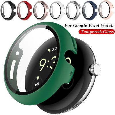 Glass Cover for Google Pixel Watch Hard PC All Around Full Bumper Shell With Tempered Glass Screen Protector for SmartWatch Case