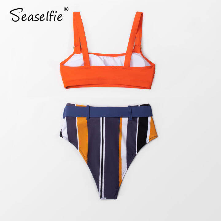 seaselfie-orange-belted-striped-high-waist-bikini-set-swimsuit-women-sexy-tank-biquini-two-pieces-swimming-suit-swimwear