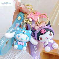 BEYTM Cinnamoroll แฟชั่นอินเทรนด์ตกแต่งมือถือพวงกุญแจรถ KT ที่ใส่กุญแจนกเพนกวินกระเป๋าพวงกุญแจ Kuromi Keyring Keyfob