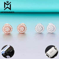 รอบ Moissanite ต่างหูเพชรสำหรับผู้หญิง S925เงินหูกระดุมผู้ชายเครื่องประดับระดับไฮเอนด์ผ่านทดสอบจัดส่งฟรี