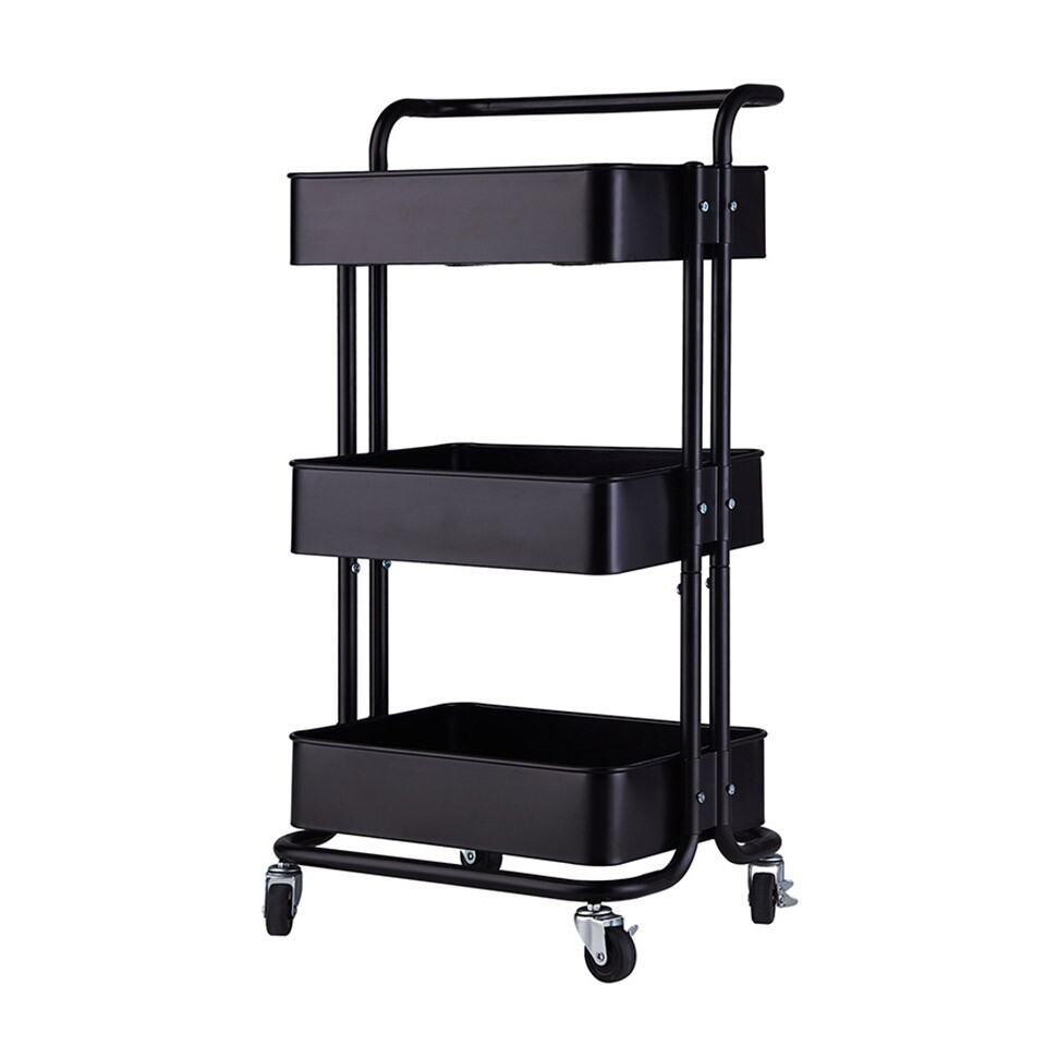 Details about   Rolling Utility Trolley Storage Cart Organizer Kitchen Service 3 Tiers DK2002B 