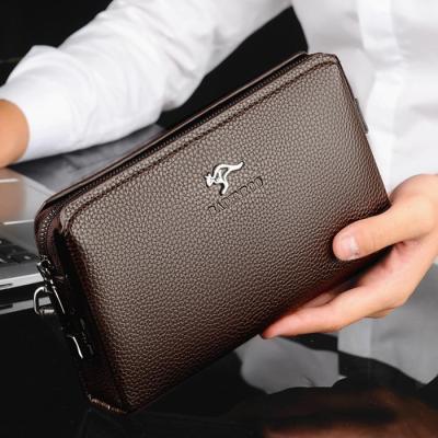 （Layor wallet）  KANGAROO LuxuryMen Clutch BagLong Purse PasswordBag Business Wristlet PhoneMaleHandy Bags