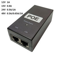 POE Injector 48V 24V 15V 12V 0.5A 1A เดสก์ท็อป Ethernet Power Supply Adapter สำหรับการเฝ้าระวังกล้องวงจรปิด IP กล้องศัพท์ AP 100Mbps