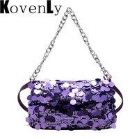 【YF】 Fashion Shoulder Bag Shiny Sequins Pouch Bags Classic Bling Women Handbag Chain Strap Flap Designer