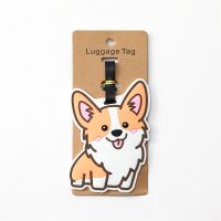 【DT】 hot  Travel Accessories Luggage Tag Creative Corgi &amp;Cat Suitcase Fashion Style Silicon Portable Travel Label Voyage Accessoire