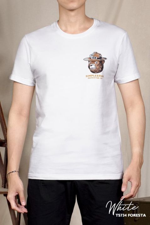 simple-amp-raw-เสื้อยืด-ts734-foresta-deer-white