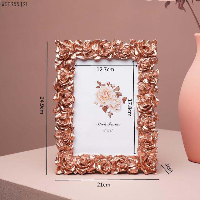 cw-wddsxxjsl-european-style-rose-embossed-photo-frame-ornaments-gold-creative-office-bedside-home-decoration