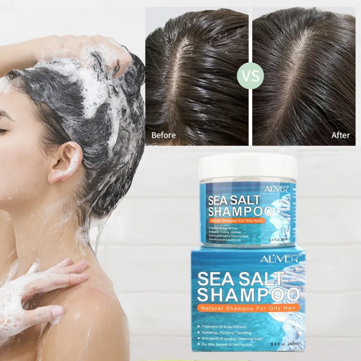 240ML ALIVER Sea Salt Shampoo Anti Dandruff Hair Treatment Shampoo For  Scalp Itching Psoriasis Hair | Lazada PH