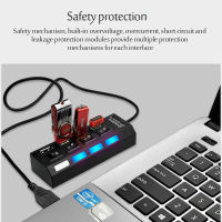 ‘；【= USB 2.0 Hub USB Hub 2.0 Multi USB Splitter Hub Use Power Adapter 4/7 Port Multiple Expander USB 3.0 Hub With Switch 30CM Cable