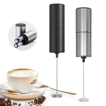 1Pc Handheld Milk Frother Wand Electric Coffee Frother and Foam Maker Egg  Beater Stainless Steel Whisk Stirring Rod
