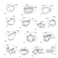 Yingke แม่พิมพ์บิสกิตโลหะที่ตัดคุกกี้14ชิ้นอุปกรณ์การทำขนมอบฟองดองเครื่องมืออบขนมเค้กตกแต่งต้นคริสต์มาสซานตาคลอสเกล็ดหิมะ