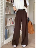 Uniqlo High-end 2023 NEW kumikumi suit pants womens high-waist slim straight casual pants trousers autumn loose wide-leg pants drapey pants