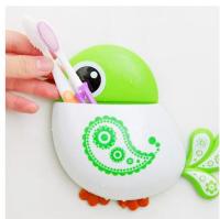 20211 Piece Funny Popular Kids Favourite Cartoon Bird Pattern Suction Cup Tooth Brush Holder Bathroom Accessories for Toothbrush