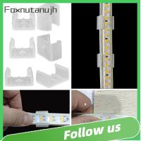 FOXNUTANUJH 10PCS พีพี หัวเข็มขัดสาย LED การเชื่อมฟรี กันน้ำกันน้ำได้ คลิปยึดแถบไฟ ของใหม่ โปร่งใสโปร่งใส ขั้วต่อมุม สำหรับ LED 5730/5050/2835