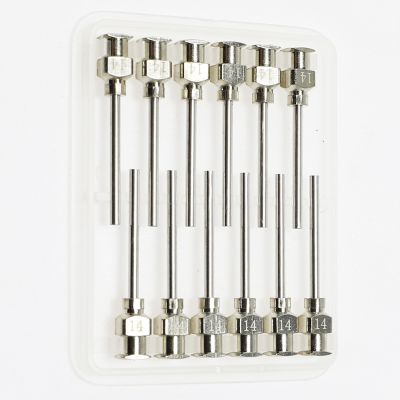 【YF】 12pcs 1.5 inches 50mm Stainless Steel Syringe Dispensing Blunt Needle Tip Pin Adhesive stainless steel needle