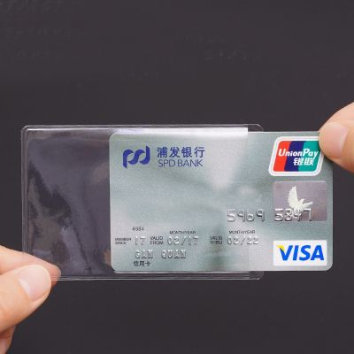 10 buah/lot 60x93mm transparan pelindung kartu pemegang kartu ID Dompet Dompet bisnis pelindung kartu kredit tas penutup
