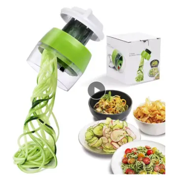 Voaesdk Handheld Spiralizer Vegetable Slicer,4 in 1 Heavy Duty Veggie  Spiralizer Zucchini Spaghetti Maker,Vegatable Spiral Slicer for
