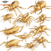 Offwhite หุ่นแมลงจำลองของเล่นเพื่อการศึกษาสำหรับเด็กแมลงเต่าทองแมงมุมตั๊กแตนเล่นคริกเก็ตสีทอง