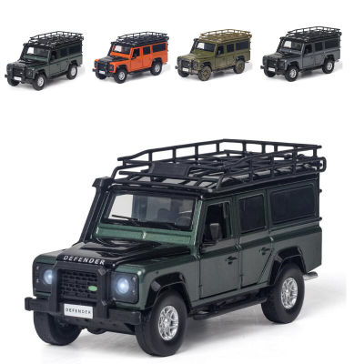 1:32 Land Rover Defender SUV ล้อแม็กรถยนต์รุ่นเสียงและแสงดึงกลับคอลเลกชัน D Iecast ยานพาหนะรถยนต์ของเล่นสำหรับเด็ก