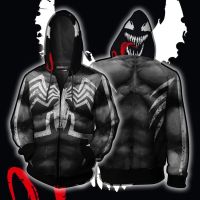 2023 style Venom32 Zipper Hoodie Spider-Man32 Coat 3D print Jacket Mens Outerwear，can be customization