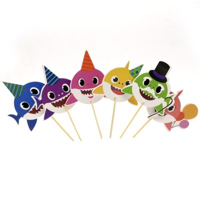 【CW】☜✟✠  Happy Birthday Decoration Cartoon Theme Toppers Events Baby Boys Kids Favors Card Wtih Sticks 24pcs/lot