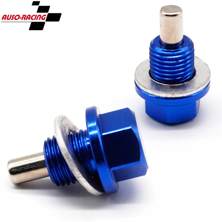 อลูมิเนียมอัลลอยด์คุณภาพสูง-magnetic-bolt-engine-oil-pan-drain-adsorb-plug-bolt-สีฟ้าสีแดง-m12x1-25-m14x1-5-m20x1-5-universal-fit-shop5798325