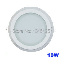 Modern design with glass 18W LED ceiling recessed downlight Round panel light kitchen light 200mm 1pclot free shipping